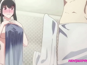 ex couple bathroom reconciliation sex in the shower - uncensored anime