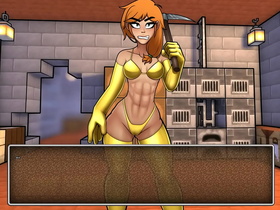 hornycraft [minecraft parody hentai game pornplay ] ep.1 a sexy gold bikini armor for alex