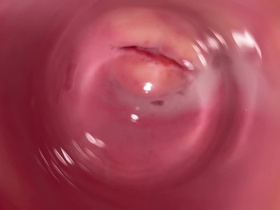 internal camera inside tight creamy vagina, dick's pov