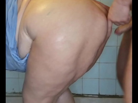 i fuck this awesome fat granny under the shower and finger her asshole.
