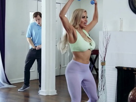 sneaking on my hot latin step mom working out - milfed
