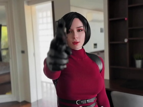 ada wong from resident evil couldn't resist the temptation to suck, hard fuck & swallow cum - cosplay pov