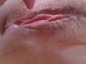 extreme close-up clitoris! eating amazing young unshaved squirting pussy.